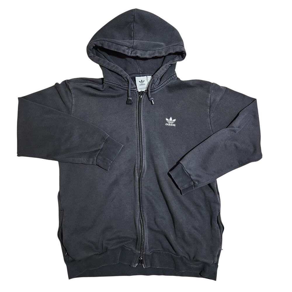 Black Adidas Zip-Up Hoodie - Size L